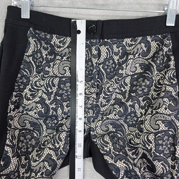 Women Chicos So Slimming Black & Lace Patterned Ankle Pants Slim Fit Size 00 - Picture 7 of 11